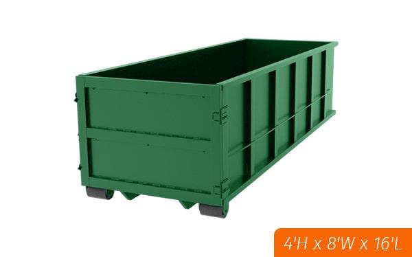 we offer multiple fifteen-yard dumpsters for rent for larger commercial projects